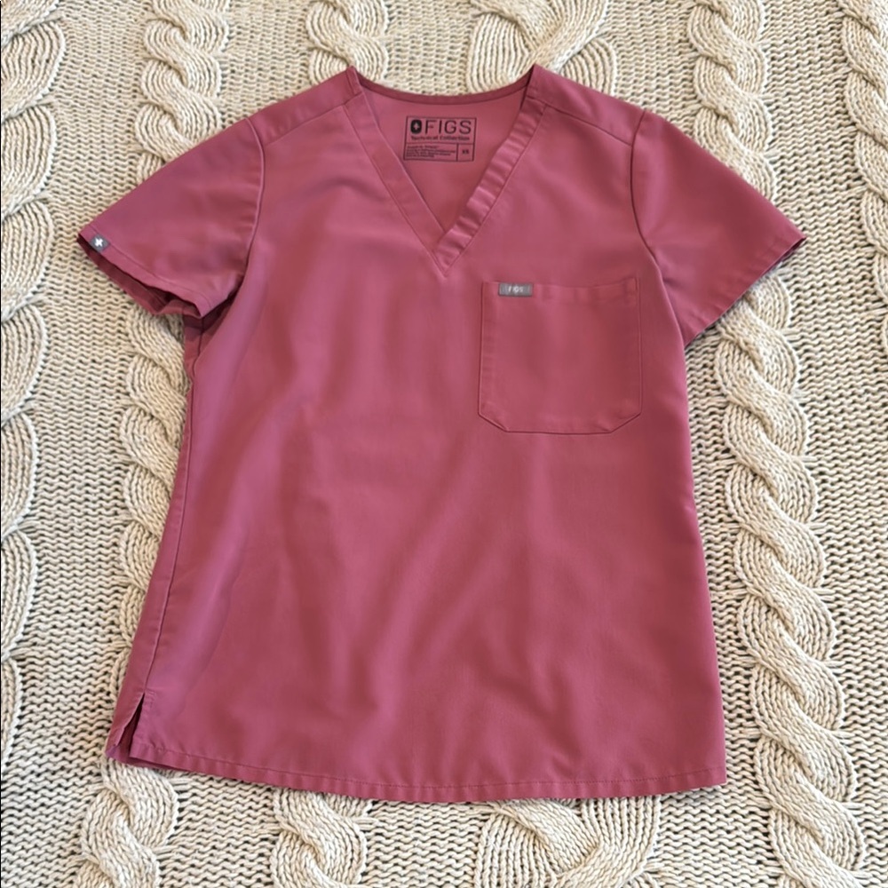 Figs Rose Gold Scrub Top